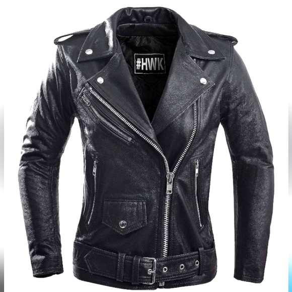 HWK Jackets & Blazers - HWK Brando Leather Water Resistant Motorcycle Jacket for Women, 4X-Large - Black